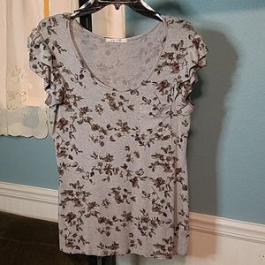 Charlotte Russe Ruffle Sleeve T-shirt